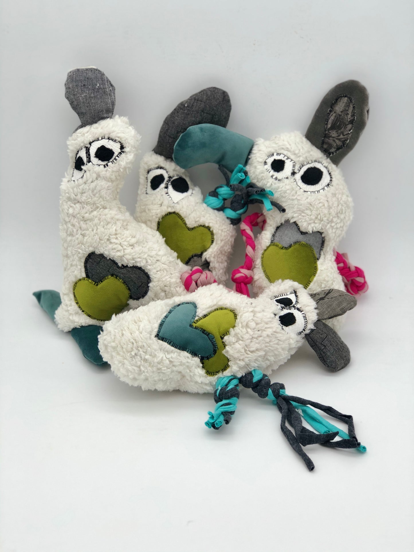 Dog toys called fuGLy friENDs durable and adorable