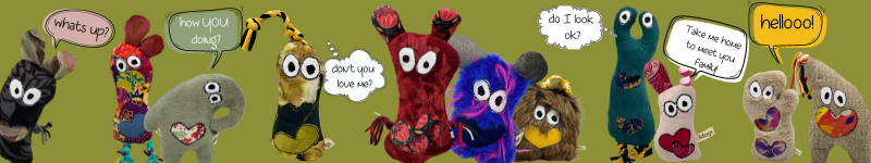 3Dogs fuGLy friENds handmade dog toys made from reclaimed fabric